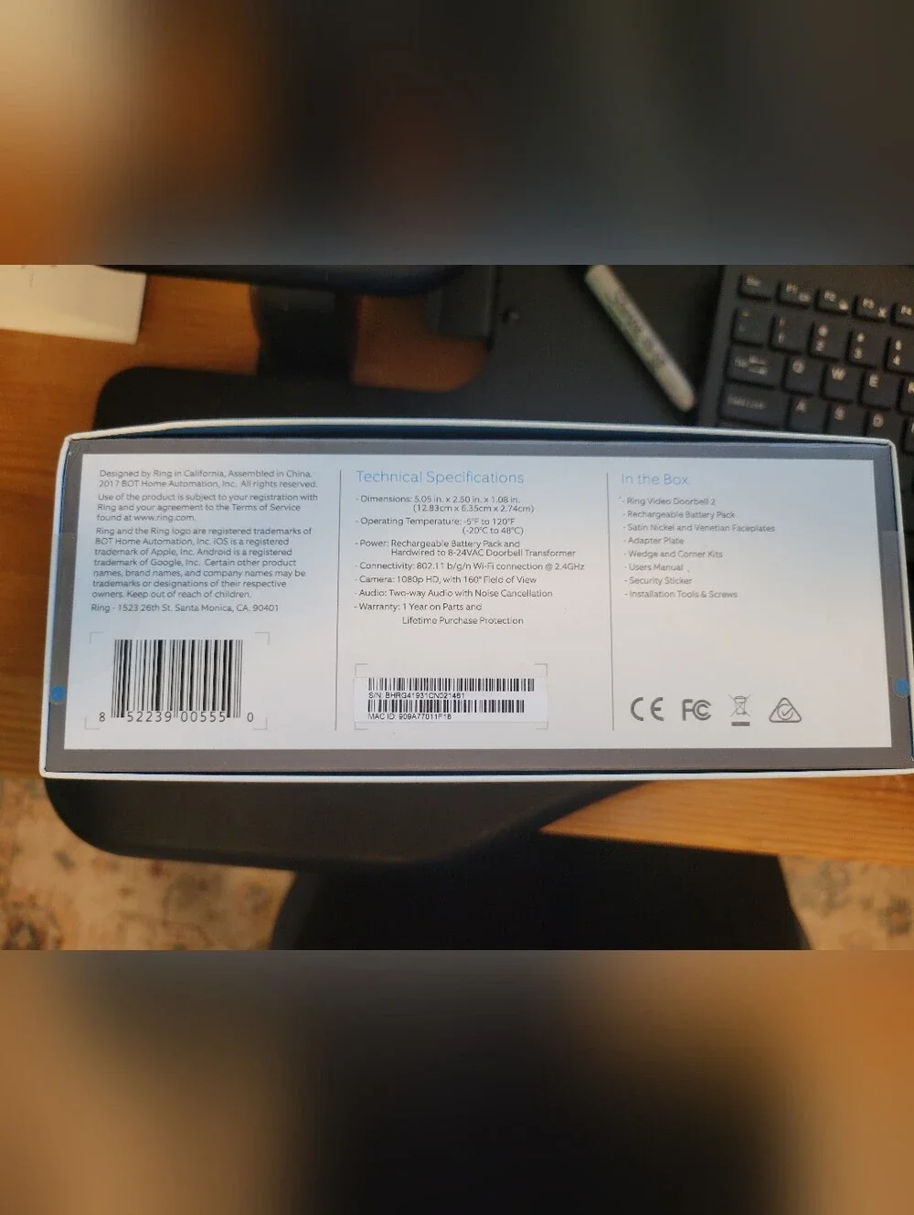 Ring Video Doorbell 2 - New In Box